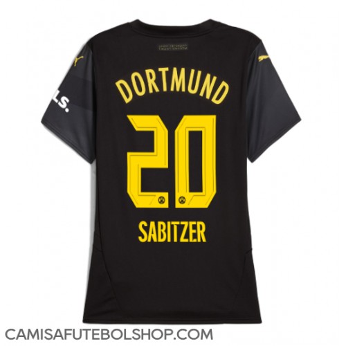 Camisa de time de futebol Borussia Dortmund Marcel Sabitzer #20 Replicas 2º Equipamento Feminina 2024-25 Manga Curta